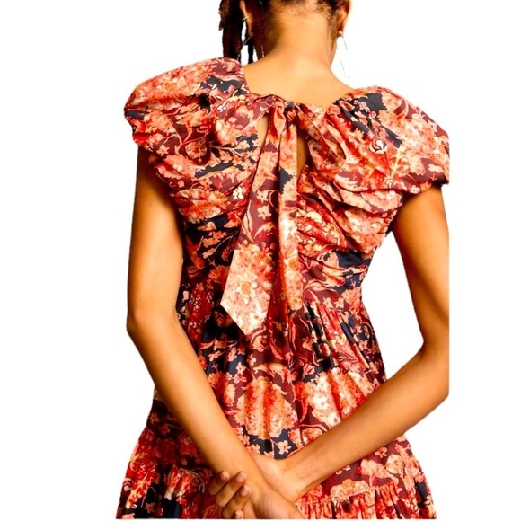 ANTHROPOLOGIE Floral Print V-Neck Babydoll Dress Size 12 NEW - Picture 3 of 13